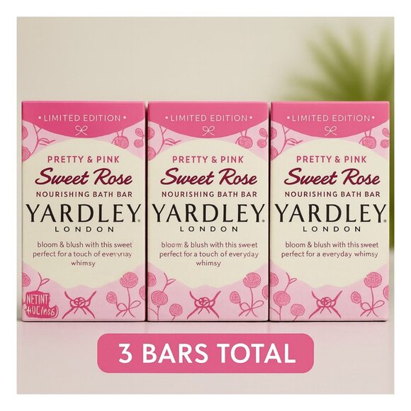 3 Yardley® London Pretty & Pink SWEET ROSE Bath Bars LIMITED EDITION 4.0 oz - Picture 6 of 7